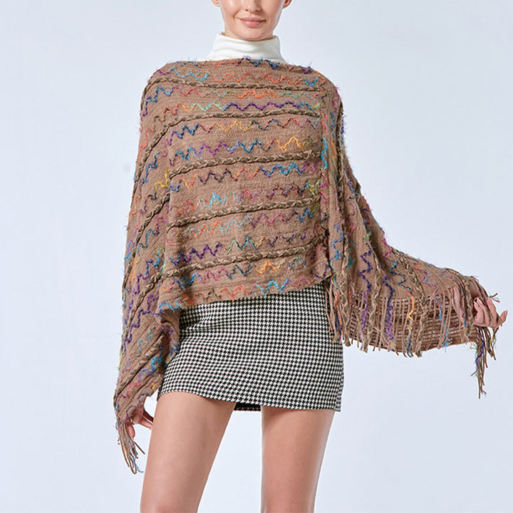 Buddha Stonesチベット カラフル ストライプ ショール タッセル プルオーバー 冬 快適 旅行用 スカーフ ラップ - image 27