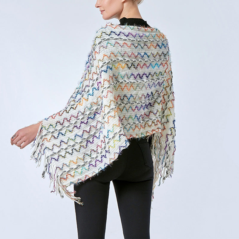 Buddha Stonesチベット カラフル ストライプ ショール タッセル プルオーバー 冬 快適 旅行用 スカーフ ラップ - image 34