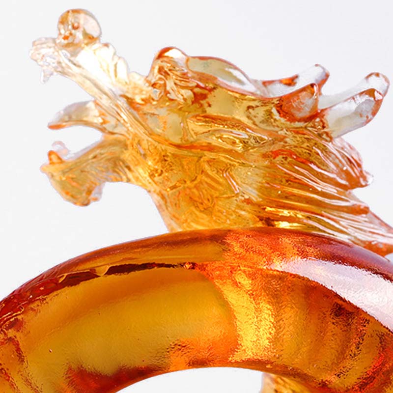 龍の年のBuddha Stones手作り 中国の十二支 黄龍 リュウリ クリスタルアート作品 守護 自宅 オフィス 装飾 - image 7