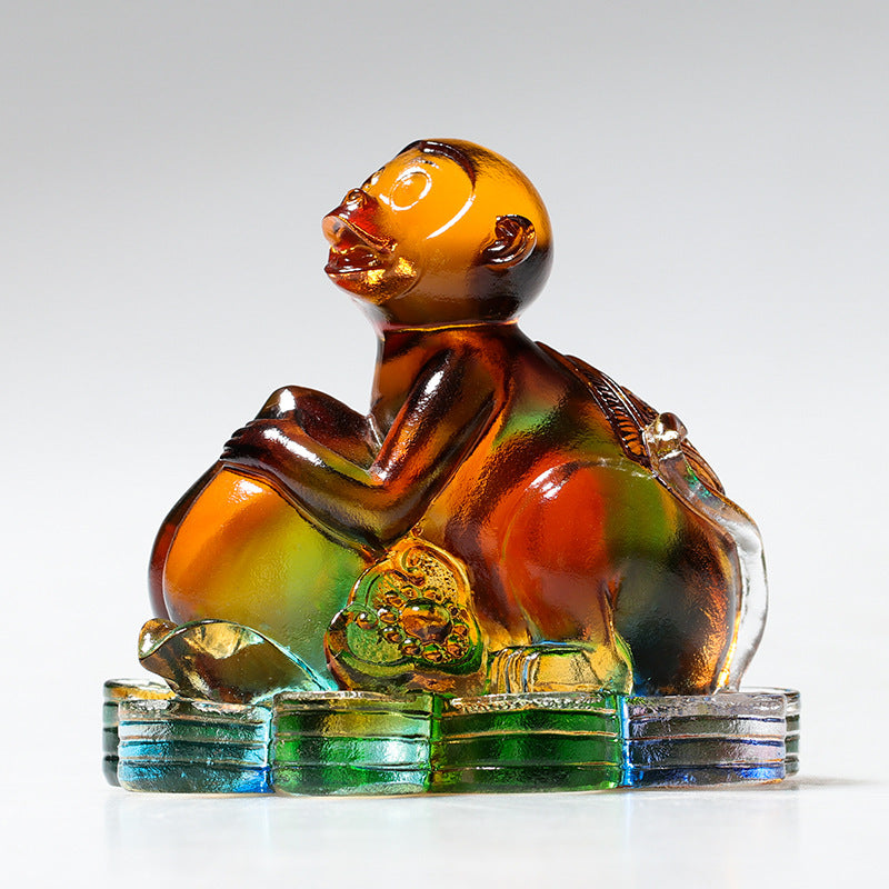 龍の年 ハンドメイドBuddha Stones12 中国の干支 リュウリ クリスタル アートピース 保護 ホーム オフィス 装飾 - サル 約8.5×5.5×8cm - image 14