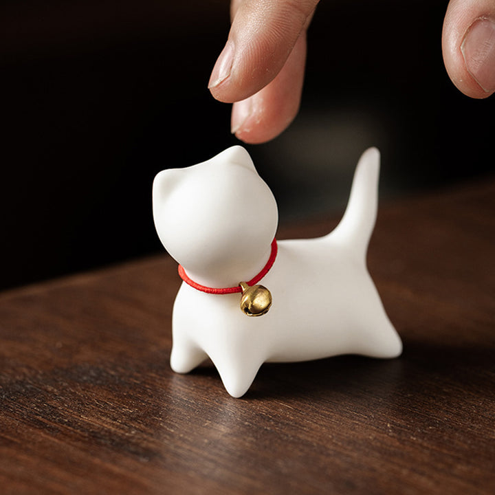 Buddha Stonesミニ 小型 かわいい 猫 ティーペット 陶器 ホームデスク 置物 装飾 - image 6