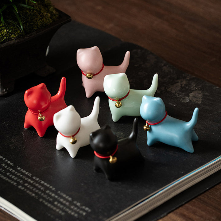 Buddha Stonesミニ 小型 かわいい 猫 ティーペット 陶器 ホームデスク 置物 装飾 - image 14