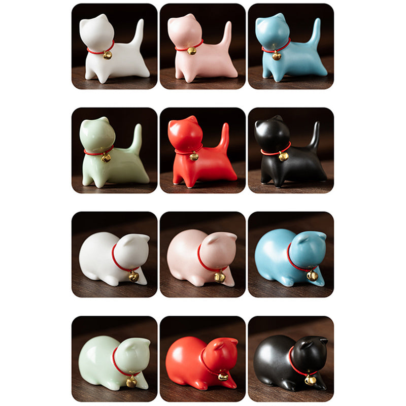 Buddha Stonesミニ 小型 かわいい 猫 ティーペット 陶器 ホームデスク 置物 装飾 - image 26