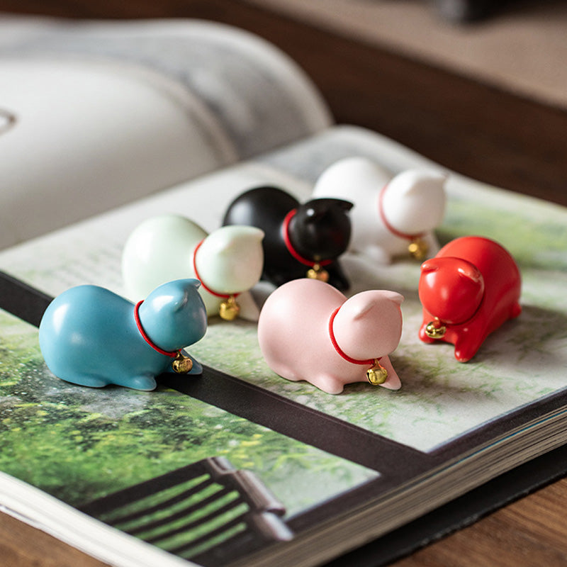 Buddha Stonesミニ 小型 かわいい 猫 ティーペット 陶器 ホームデスク 置物 装飾 - image 25
