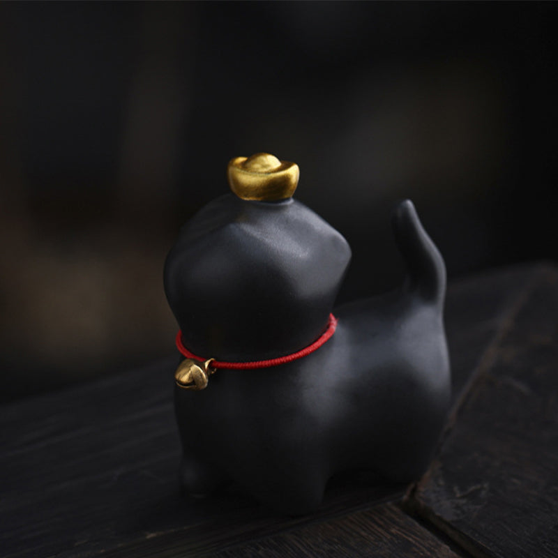 Buddha Stonesミニ招き猫インゴットティーペット陶器ホームデスク置物装飾 - image 3