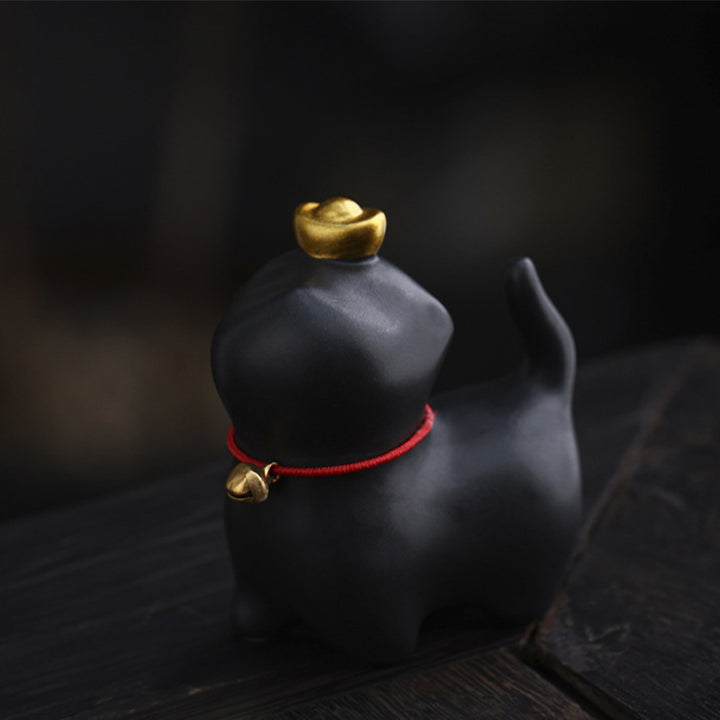 Buddha Stonesミニ招き猫インゴットティーペット陶器ホームデスク置物装飾 - image 3