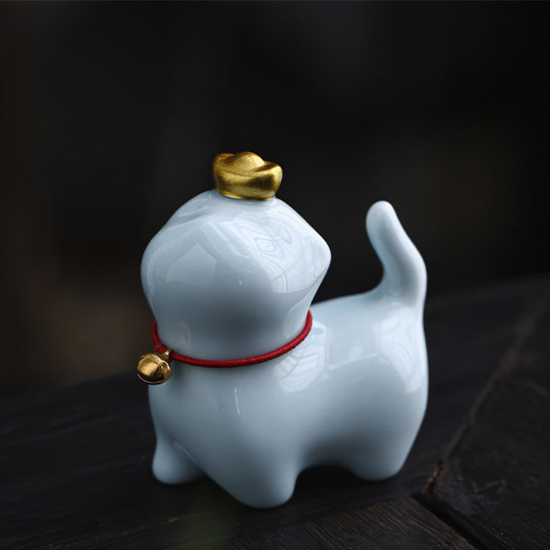 Buddha Stonesミニ招き猫インゴットティーペット陶器ホームデスク置物装飾 - 招き猫ブルー 5.5×3.2×6cm - image 13