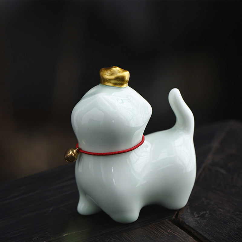 Buddha Stonesミニ招き猫インゴットティーペット陶器ホームデスク置物装飾 - 招き猫グリーン 5.5×3.2×6cm - image 16