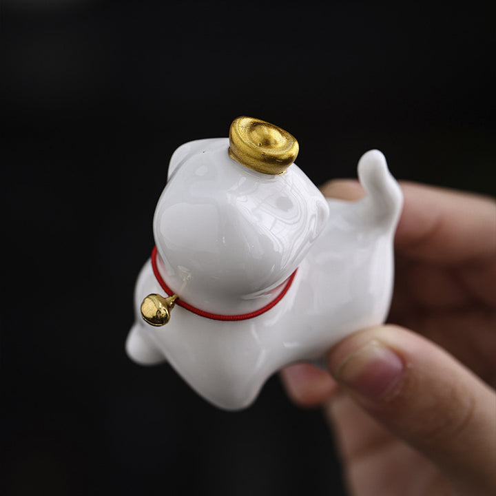 Buddha Stonesミニ招き猫インゴットティーペット陶器ホームデスク置物装飾 - image 6