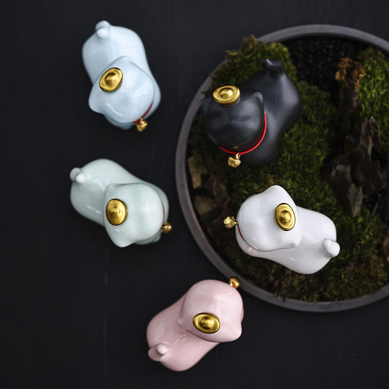 Buddha Stonesミニ招き猫インゴットティーペット陶器ホームデスク置物装飾 - image 17