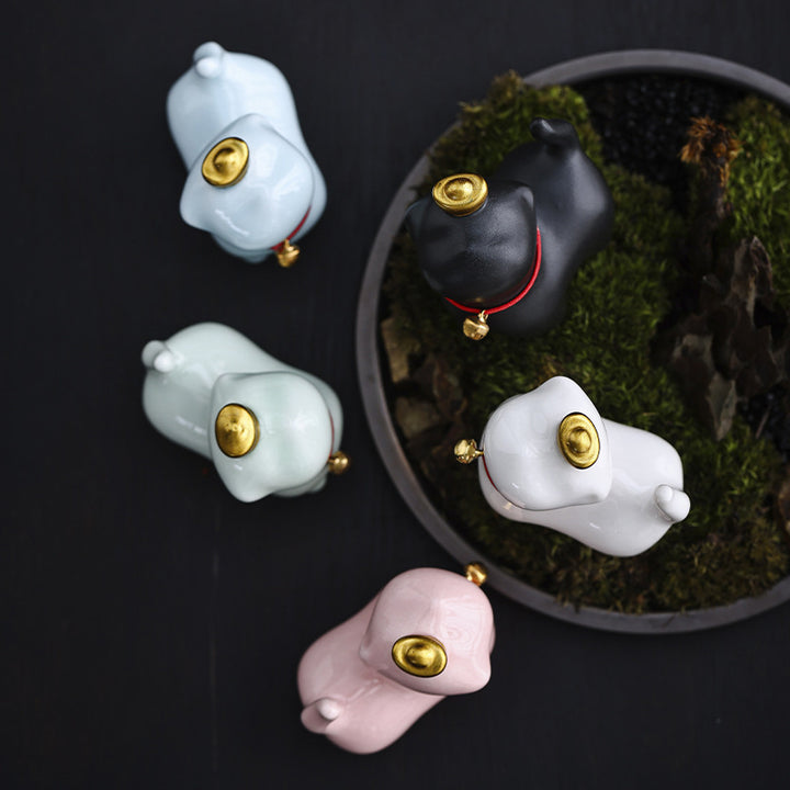 Buddha Stonesミニ招き猫インゴットティーペット陶器ホームデスク置物装飾 - image 17