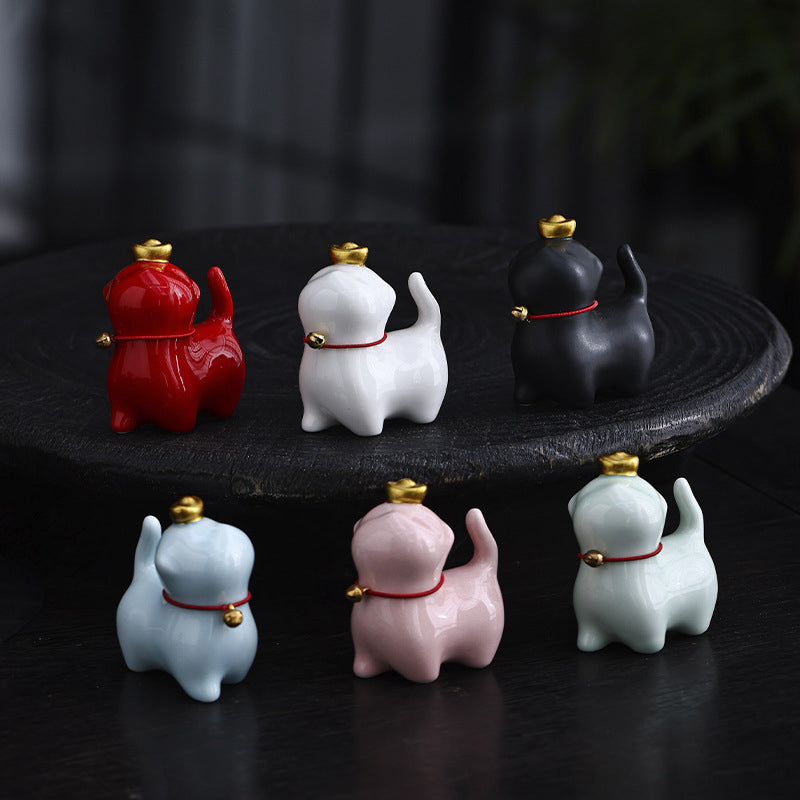 Buddha Stonesミニ招き猫インゴットティーペット陶器ホームデスク置物装飾 - image 2
