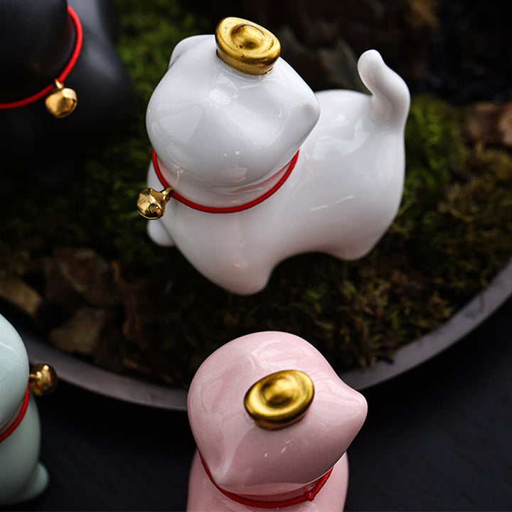Buddha Stonesミニ招き猫インゴットティーペット陶器ホームデスク置物装飾 - image 12