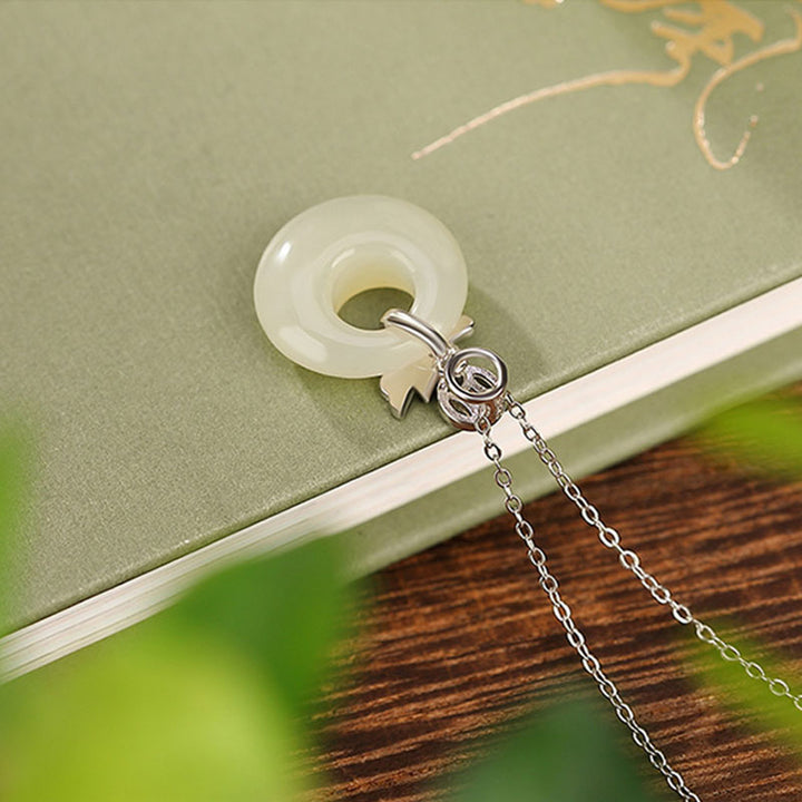 Buddha Stones925 スターリングシルバー メッキ ゴールド 龍年 和田翡翠平和のお守りチャーム銅貨 豊穣 ネックレス ペンダント - image 9