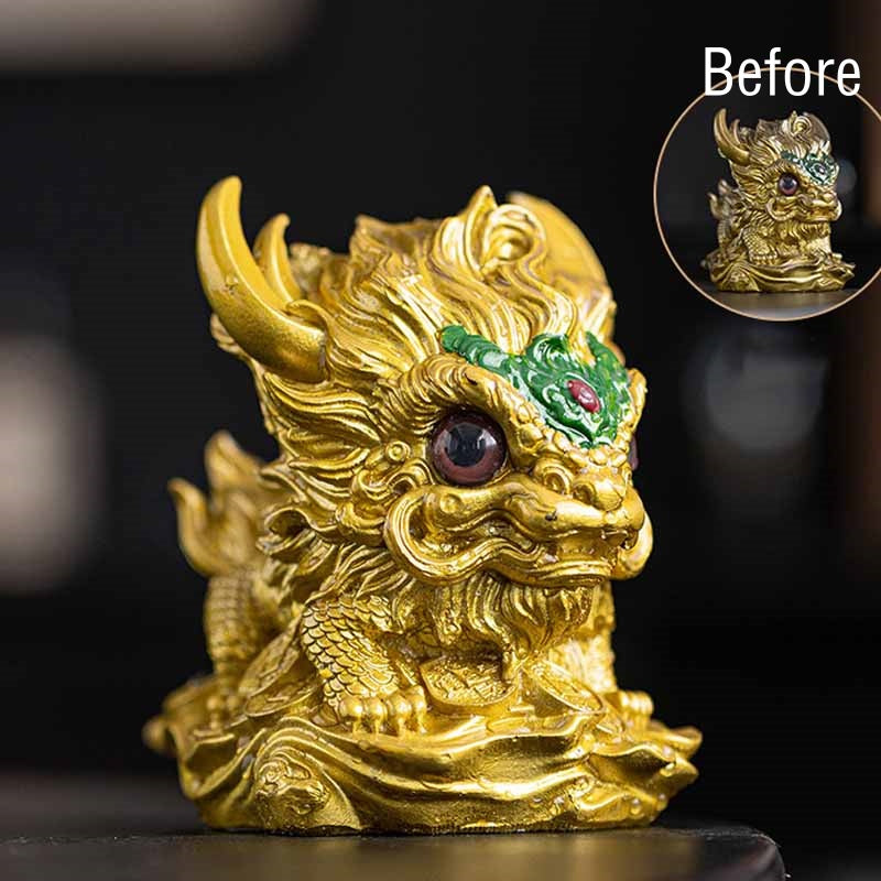 色が変わるBuddha Stones小さなキリン樹脂製ティーペット置物 家庭用装飾品