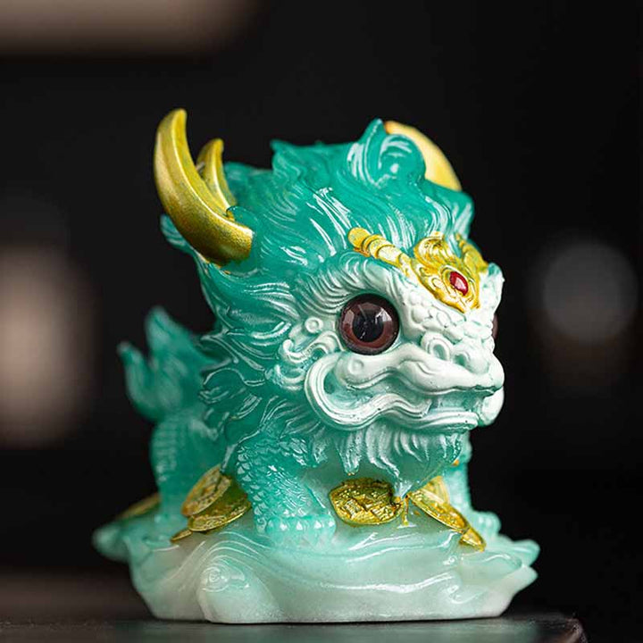 色が変わるBuddha Stones小さなキリン樹脂製ティーペット置物 家庭用装飾品