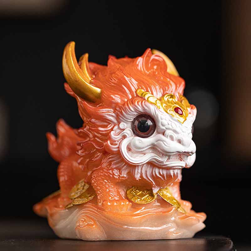 色が変わるBuddha Stones小さなキリン樹脂製ティーペット置物 家庭用装飾品