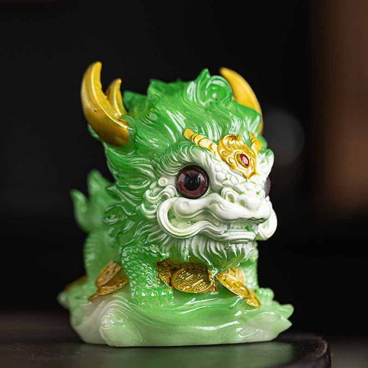 色が変わるBuddha Stones小さなキリン樹脂製ティーペット置物 家庭用装飾品