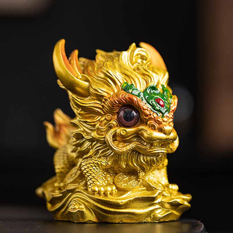 色が変わるBuddha Stones小さなキリン樹脂製ティーペット置物 家庭用装飾品 - 色の変化なし - ゴールドキリン 12×8×11.5cm - image 24