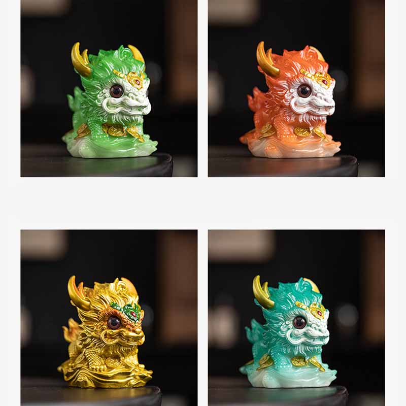 色が変わるBuddha Stones小さなキリン樹脂製ティーペット置物 家庭用装飾品