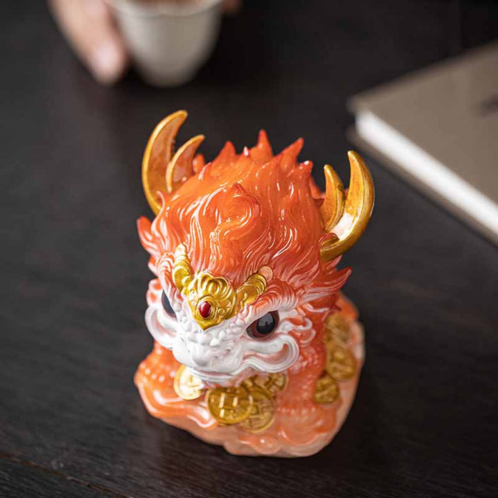 色が変わるBuddha Stones小さなキリン樹脂製ティーペット置物 家庭用装飾品
