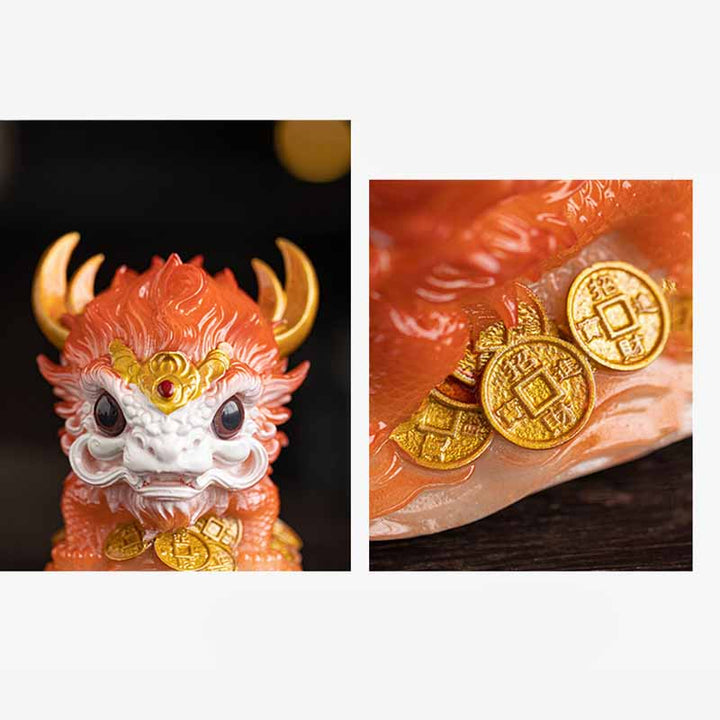色が変わるBuddha Stones小さなキリン樹脂製ティーペット置物 家庭用装飾品