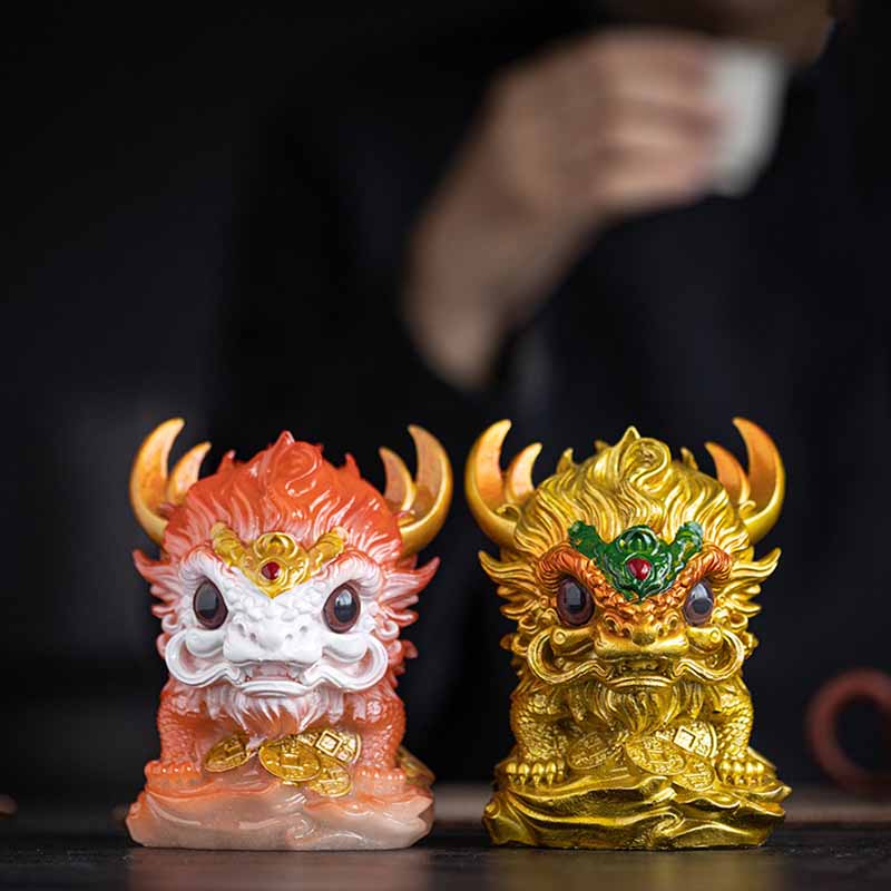 色が変わるBuddha Stones小さなキリン樹脂製ティーペット置物 家庭用装飾品