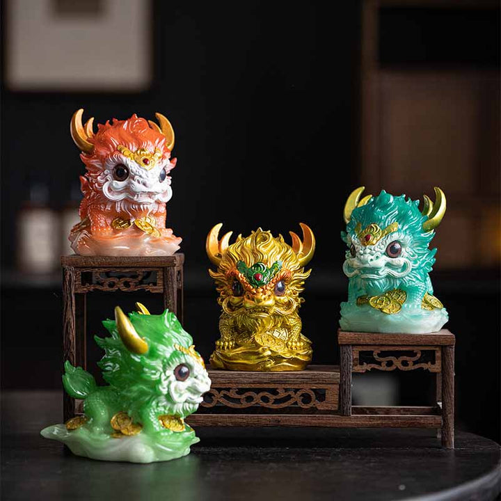 色が変わるBuddha Stones小さなキリン樹脂製ティーペット置物 家庭用装飾品