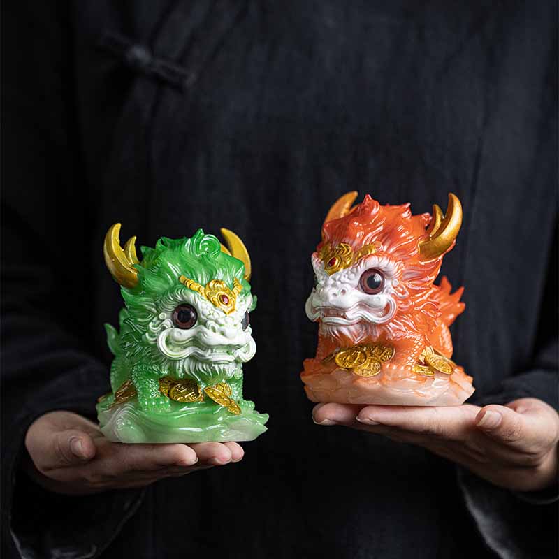 色が変わるBuddha Stones小さなキリン樹脂製ティーペット置物 家庭用装飾品