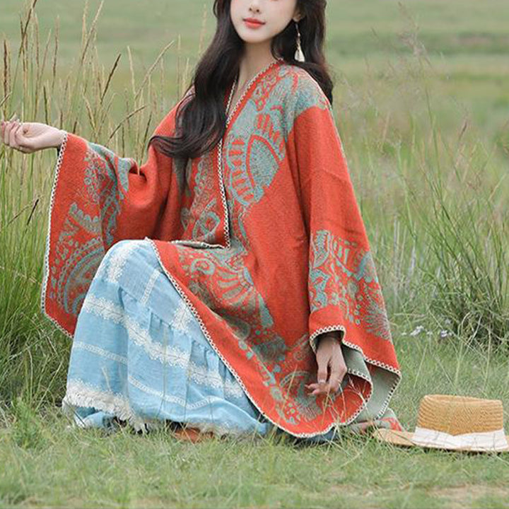 Buddha Stonesチベットショール シンプルな柄 冬用 心地よい旅行用スカーフ ラップ - image 9