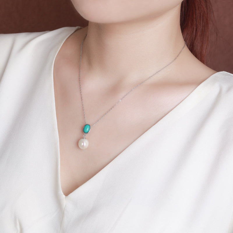 Buddha Stones925スターリングシルバー パール ターコイズ ヒーリングウィズダムネックレス ペンダント リング イヤリング - image 4