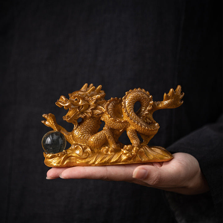 龍の年Buddha Stones色が変わる樹脂製 幸運 成功 ティーペット 置物 装飾