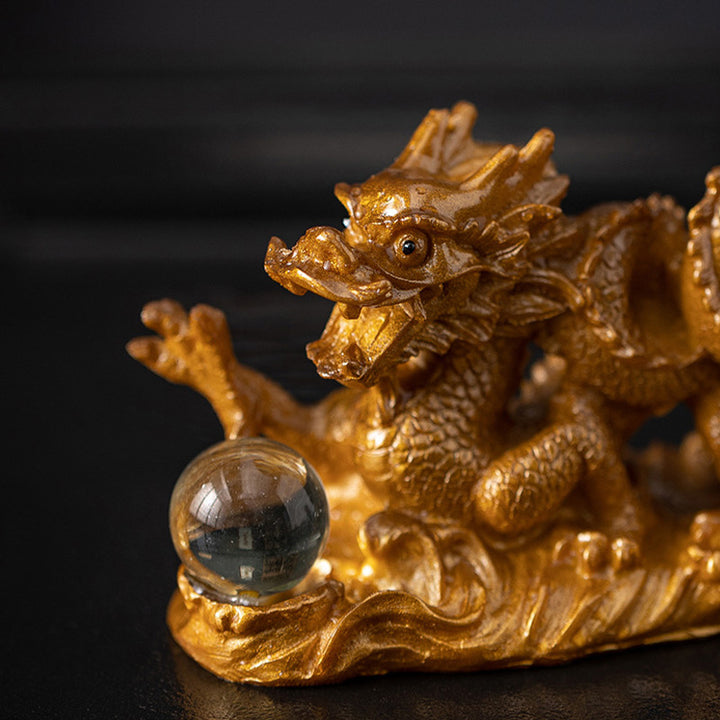 龍の年Buddha Stones色が変わる樹脂製 幸運 成功 ティーペット 置物 装飾