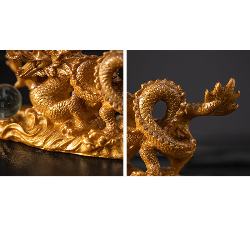 龍の年Buddha Stones色が変わる樹脂製 幸運 成功 ティーペット 置物 装飾