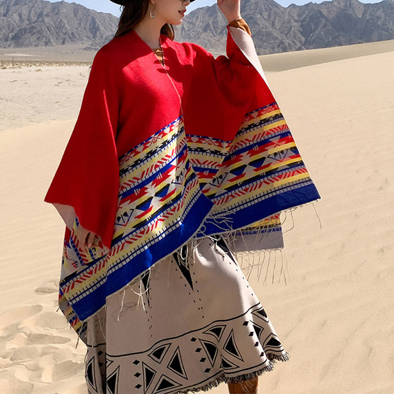 Buddha Stonesチベットショール カラフルな幾何学模様 冬用 心地よい旅行用スカーフ ラップ - image 21