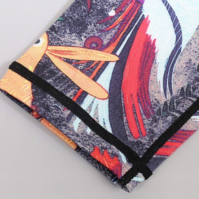 Buddha Stones赤青孔雀羽根プリントパンツ スポーツ フィットネス ヨガ レギンス レディース ヨガパンツ - image 9