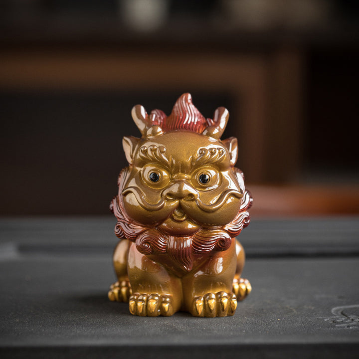 Buddha Stones色が変わる小さな貔貅 樹脂製 ティーペット 富の家の置物 装飾 - image 3