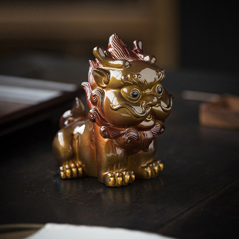 Buddha Stones色が変わる小さな貔貅 樹脂製 ティーペット 富の家の置物 装飾