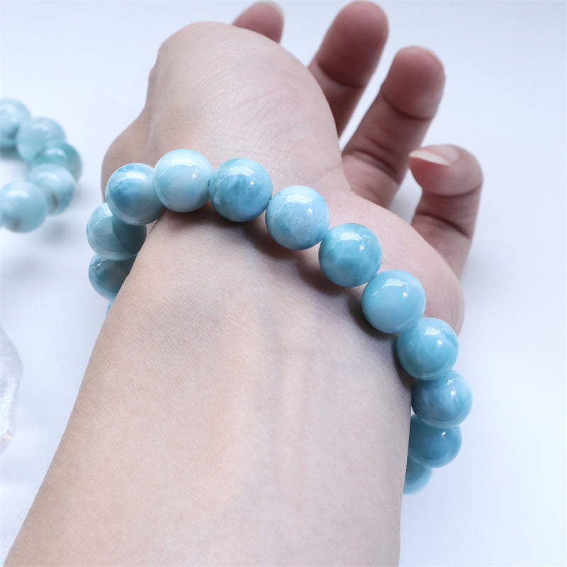 Buddha Stones天然ラリマーの知恵と自信のブレスレット