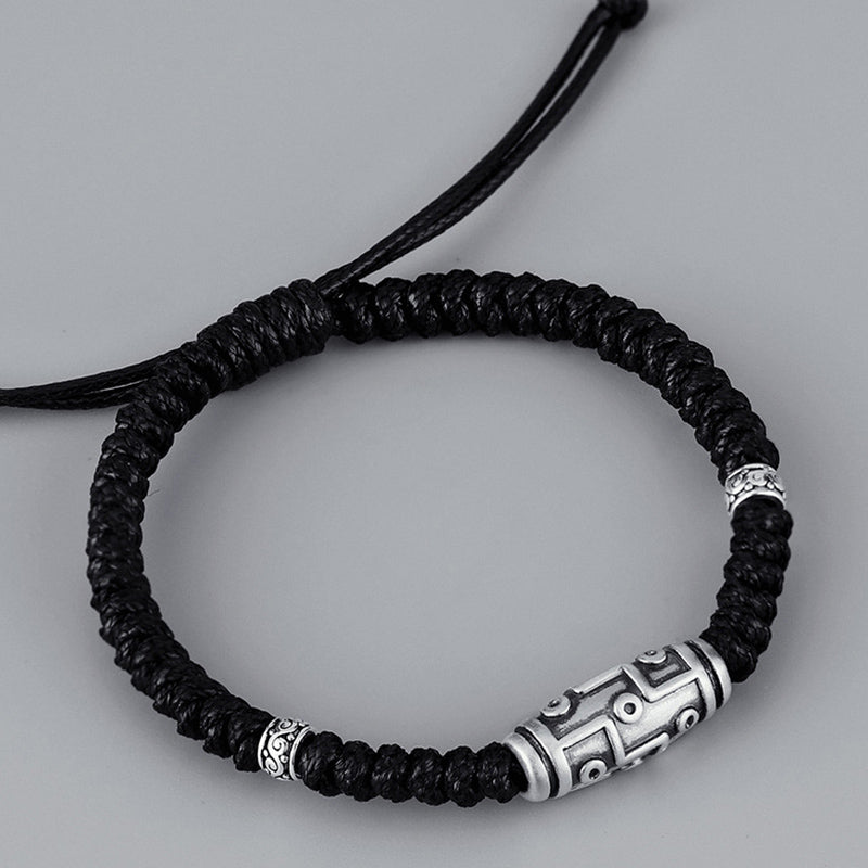 Buddha Stones999 スターリングシルバー 九眼 Dzi ビーズパターン 祝福ロープブレスレット - image 3