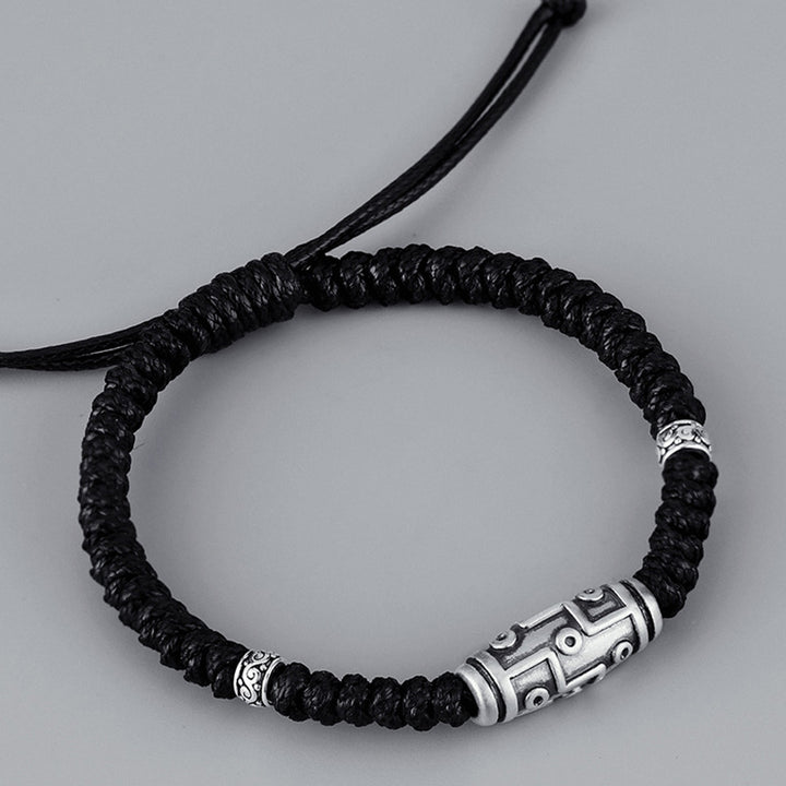 Buddha Stones999 スターリングシルバー 九眼 Dzi ビーズパターン 祝福ロープブレスレット - image 3