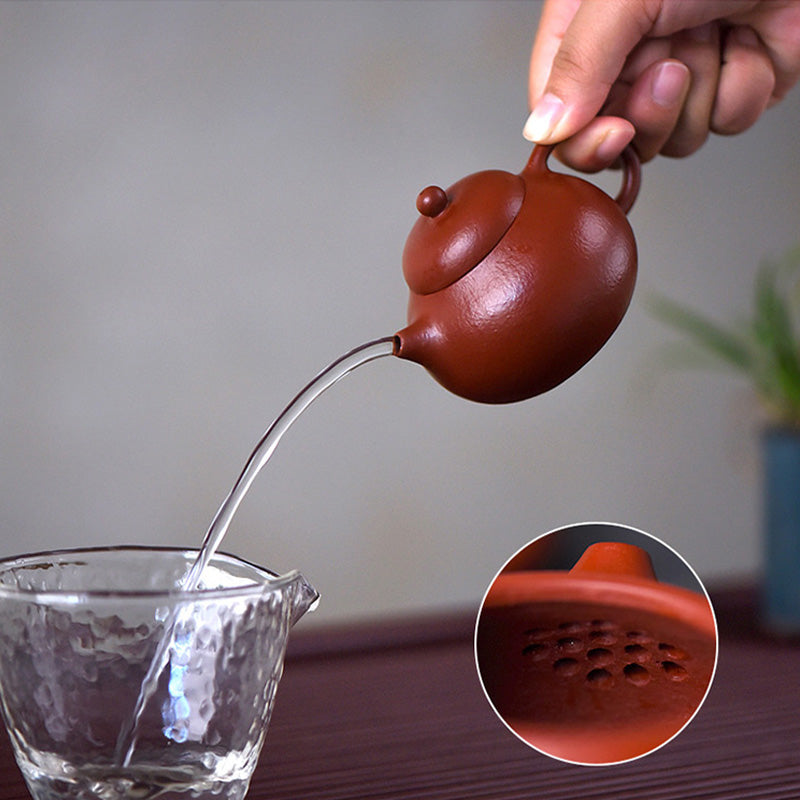 宜興市Buddha Stones手作り 文旦 ブラウン 紫土 カンフーティーポット - image 4