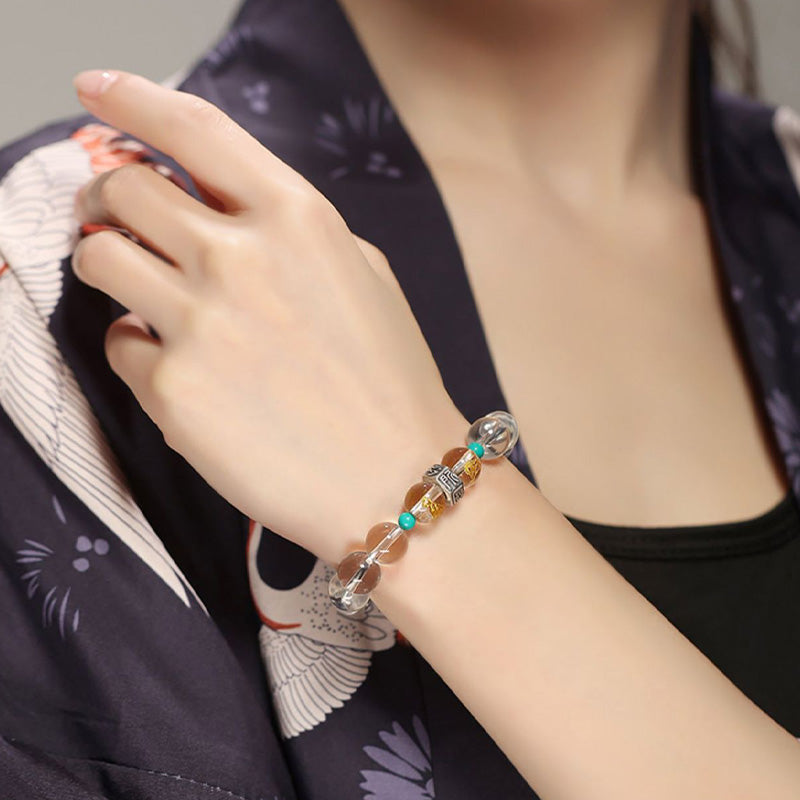 Buddha Stones925 スターリングシルバー十二支誕生仏の良いグループ ホワイトクリスタル 和田翡翠 ヒーリングブレスレット - image 9