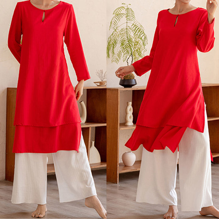 Buddha Stones2点セット シンプルデザイン 太極拳 瞑想 ヨガウェア トップス パンツ レディース セット - image 18