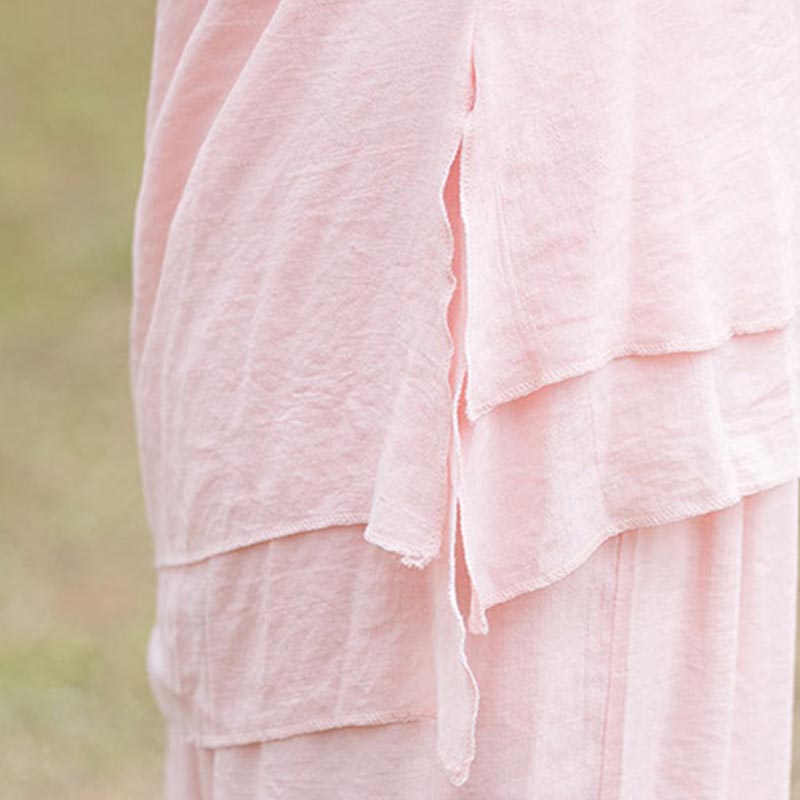 Buddha Stones2点セット 無地デザイン トップス パンツ 瞑想 ヨガ 禅 太極拳 コットン リネン 衣類 レディース セット - image 9