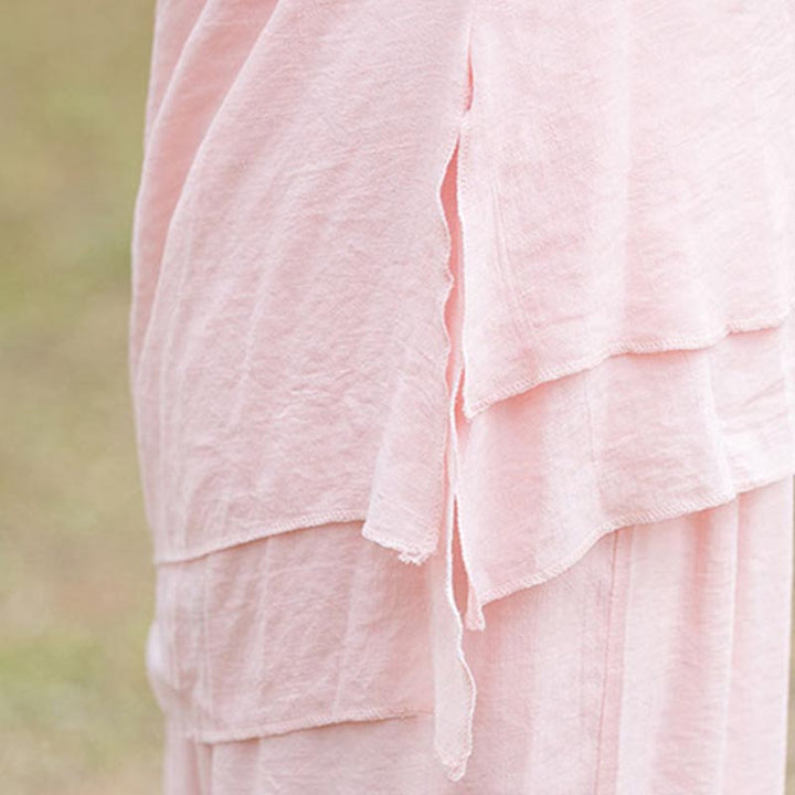 Buddha Stones2点セット 無地デザイン トップス パンツ 瞑想 ヨガ 禅 太極拳 コットン リネン 衣類 レディース セット - image 9