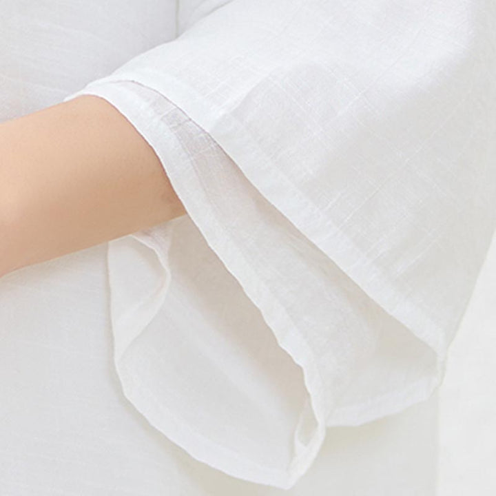 Buddha Stones2点セット シンプル 中国風 カエルボタンデザイン トップス パンツ 瞑想 ヨガ 禅 太極拳 コットン 衣類 レディース セット - image 14