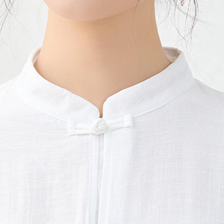 Buddha Stones2点セット シンプル 中国風 カエルボタンデザイン トップス パンツ 瞑想 ヨガ 禅 太極拳 コットン 衣類 レディース セット - image 10