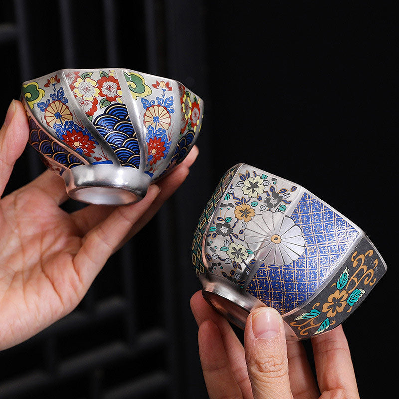 Buddha Stones菊花陶器ティーカップカンフーティーカップ
