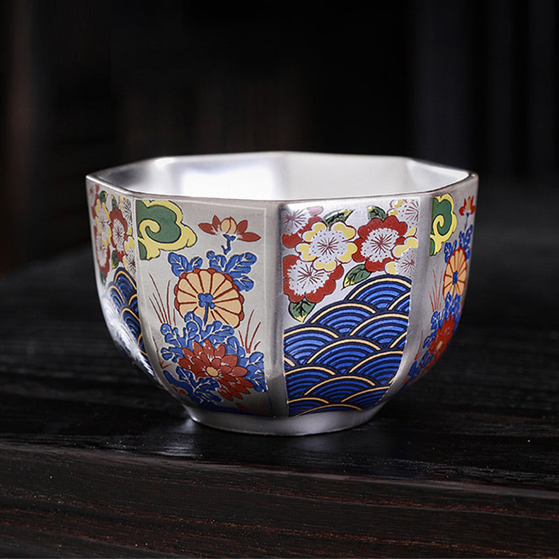 Buddha Stones菊花陶器ティーカップカンフーティーカップ